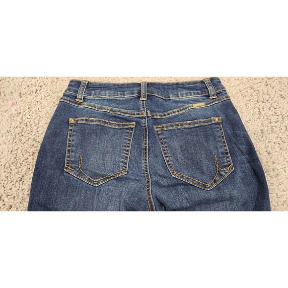 INC International Concepts Womens Jeans Cropped Fringe Straight Mid Rise Blue 4 - Picture 9 of 16